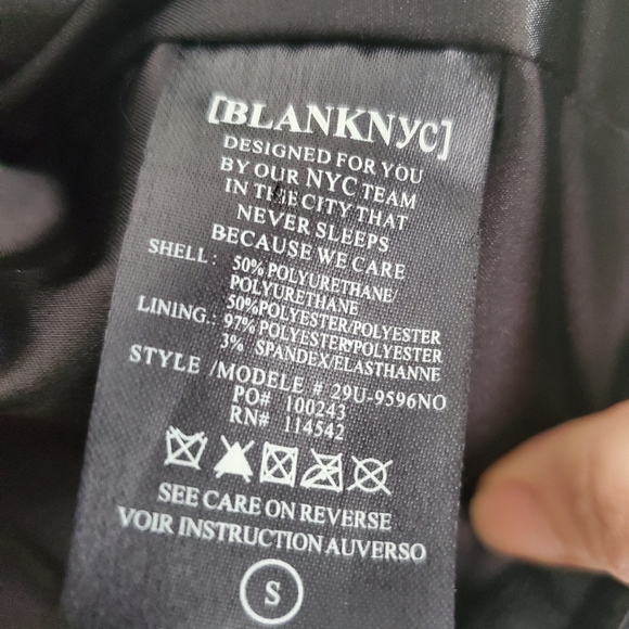BLANK NYC Black Vegan Leather Jacket, Size Small - Picture 6 of 6